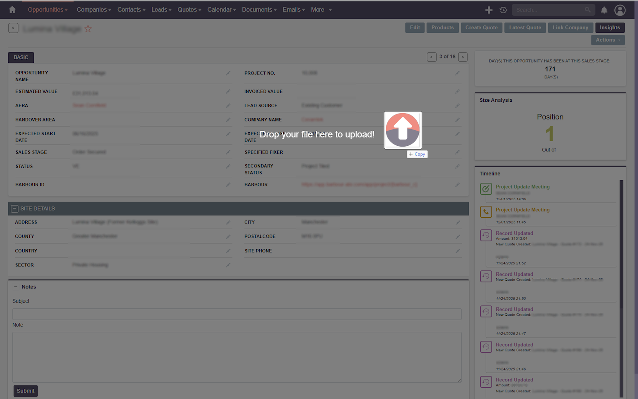 Drag and drop email from Outlook to SuiteCRM